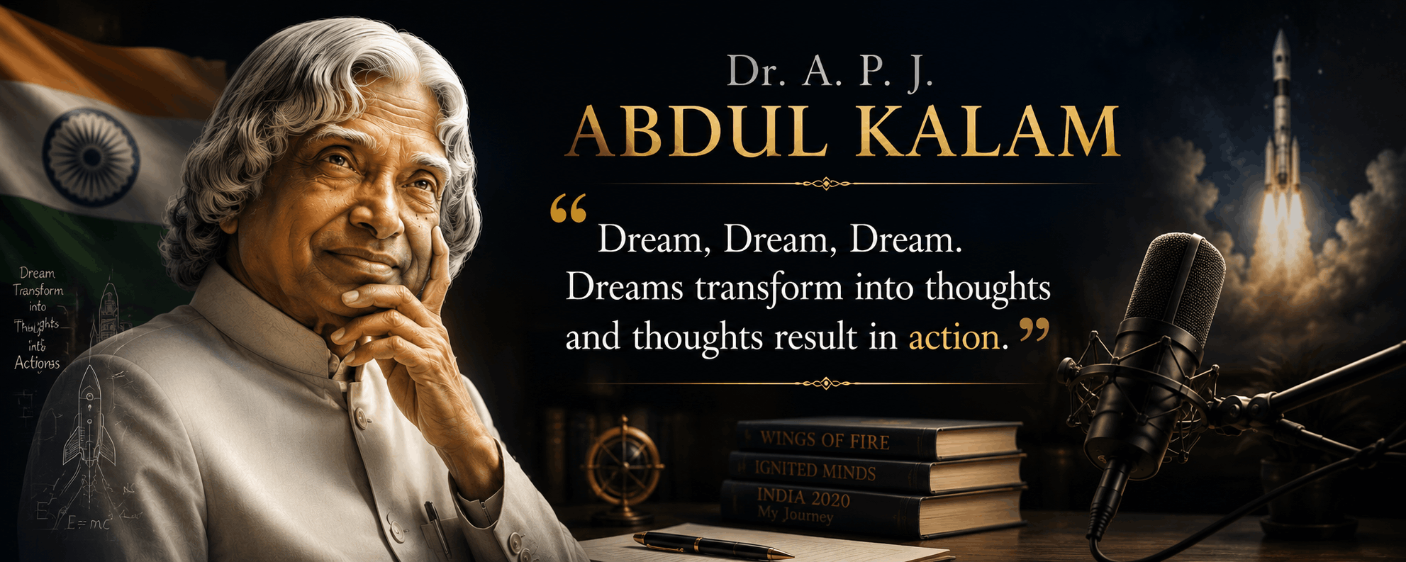 Dr. A. P. J. Abdul Kalam's Inspiring Thoughts: From Dreams to Achievement